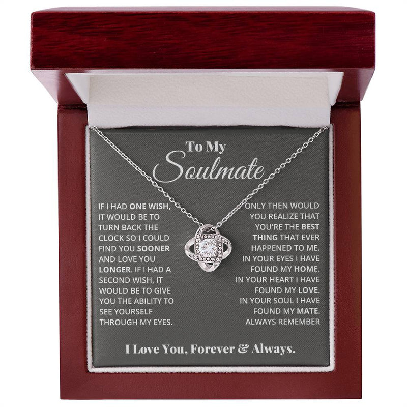 To My Soulmate - Love Knot Necklace