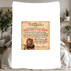 To My Daughter This Old Lion – Sherpa Fleece Blanket