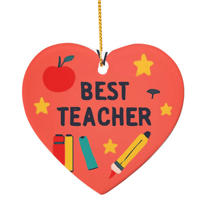 Best Teacher ornament heart