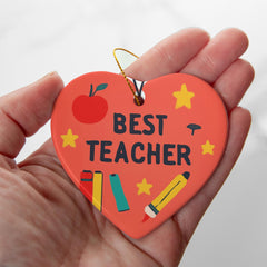 Best Teacher ornament heart