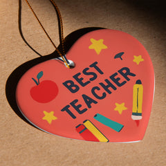 Best Teacher ornament heart