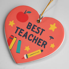 Best Teacher ornament heart