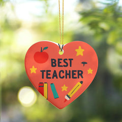 Best Teacher ornament heart